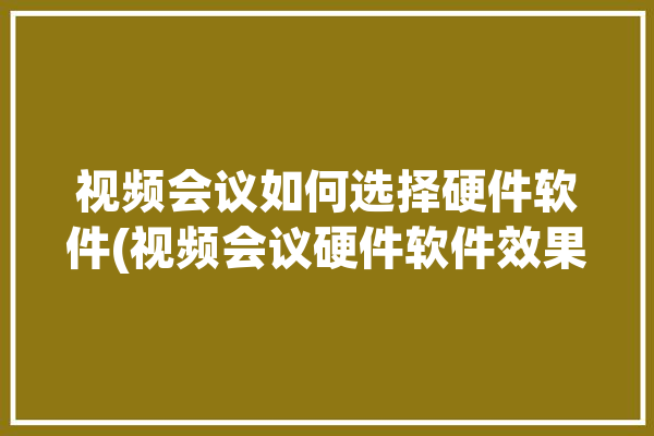 视频会议如何选择硬件软件(视频会议硬件软件效果会议)「视频会议软件和硬件的区别」