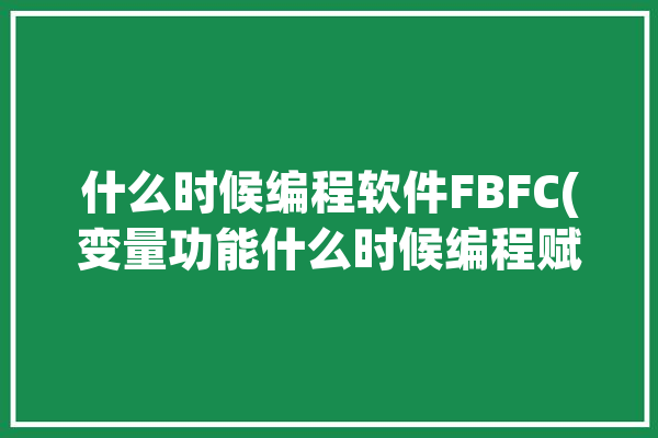 什么时候编程软件FBFC(变量功能什么时候编程赋值)「编程变量是什么」