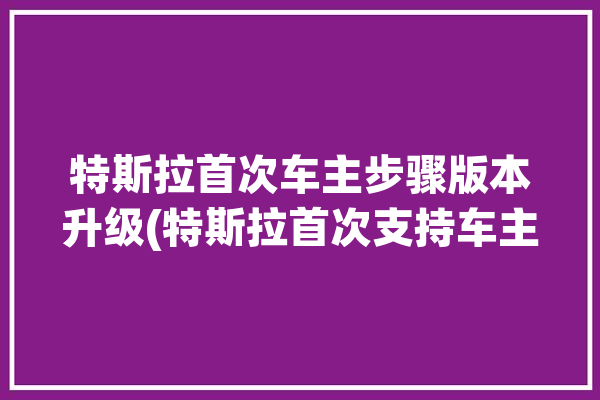 特斯拉首次车主步骤版本升级(特斯拉首次支持车主视频)「特斯拉 怎么升级」