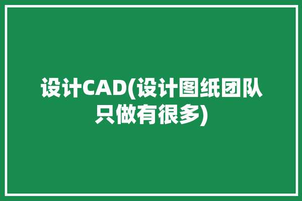 设计CAD(设计图纸团队只做有很多)「cad 图纸设计」