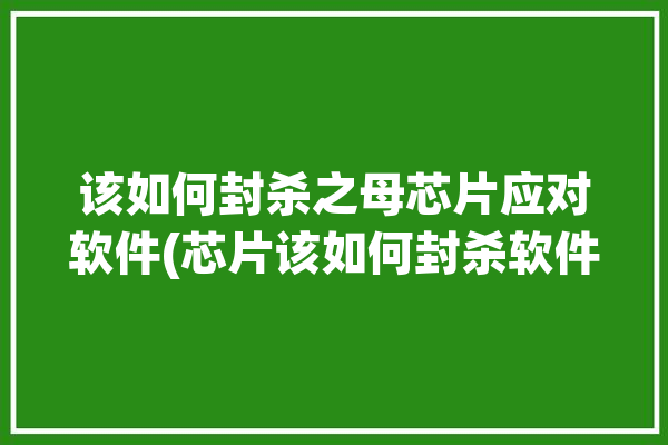 该如何封杀之母芯片应对软件(芯片该如何封杀软件之母)「芯片如何解除封装」