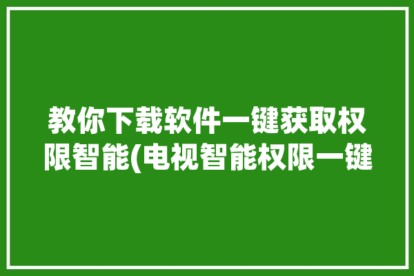 教你下载软件一键获取权限智能(电视智能权限一键获取)「电视安装权限设置方法」