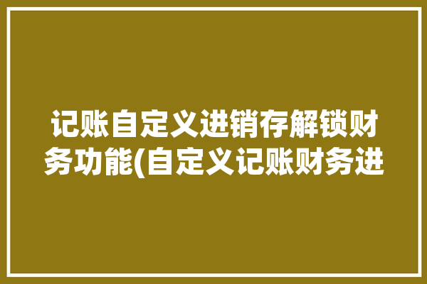 记账自定义进销存解锁财务功能(自定义记账财务进销存管理)「进销存系统可以自动生成记账凭证吗」