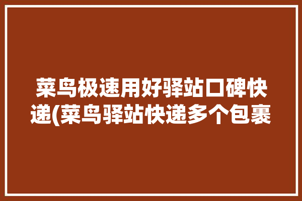 菜鸟极速用好驿站口碑快递(菜鸟驿站快递多个包裹)「菜鸟极速是干什么的怎么用」