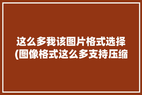 这么多我该图片格式选择(图像格式这么多支持压缩)「很多的图片模式」