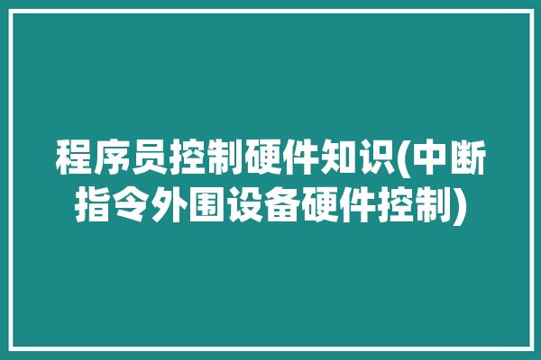 程序员控制硬件知识(中断指令外围设备硬件控制)「程序中断方式下,外设任何时候」