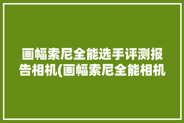 画幅索尼全能选手评测报告相机(画幅索尼全能相机选手)「索尼全画幅推荐」