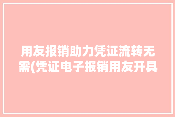 用友报销助力凭证流转无需(凭证电子报销用友开具)「用友凭证已报销是什么意思」