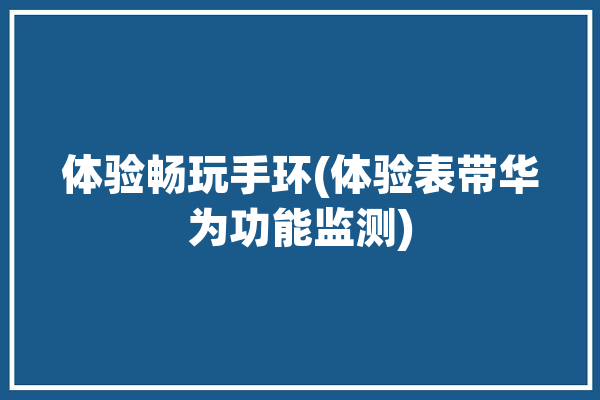 体验畅玩手环(体验表带华为功能监测)