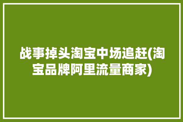 战事掉头淘宝中场追赶(淘宝品牌阿里流量商家)