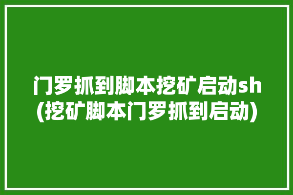 门罗抓到脚本挖矿启动sh(挖矿脚本门罗抓到启动)「门罗 挖矿」