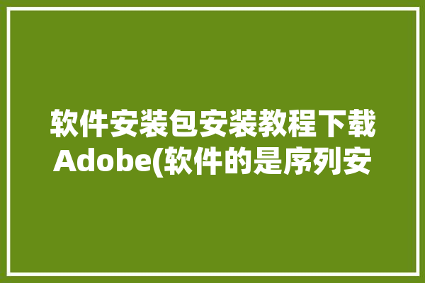 软件安装包安装教程下载Adobe(软件的是序列安装安装包)「软件安装包安装步骤」