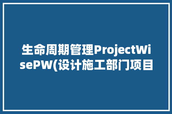 生命周期管理ProjectWisePW(设计施工部门项目生命周期)