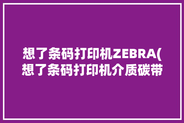 想了条码打印机ZEBRA(想了条码打印机介质碳带用户)