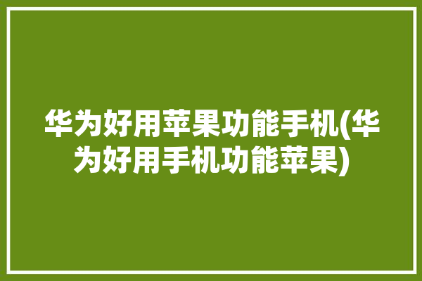 华为好用苹果功能手机(华为好用手机功能苹果)「华为手机功能好 还是苹果手机功能好」