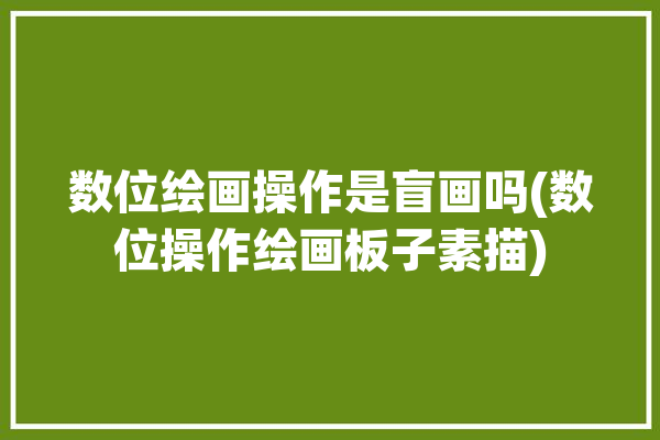 数位绘画操作是盲画吗(数位操作绘画板子素描)「数位绘图」