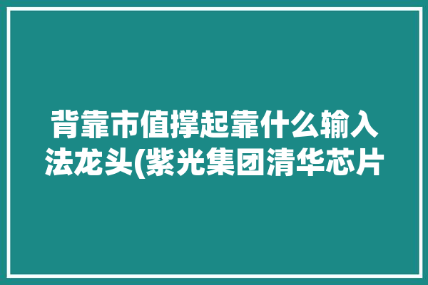 背靠市值撑起靠什么输入法龙头(紫光集团清华芯片收购)「清华紫光芯片股票」