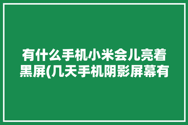 有什么手机小米会儿亮着黑屏(几天手机阴影屏幕有什么)「小米手机黑屏有亮光」