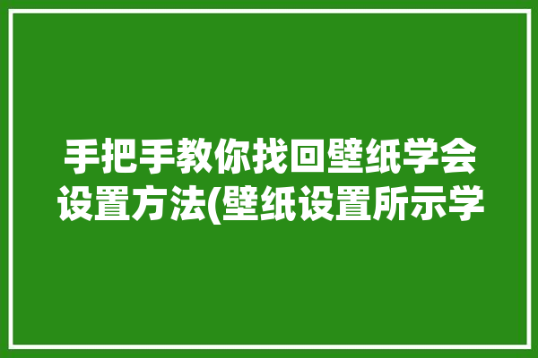 手把手教你找回壁纸学会设置方法(壁纸设置所示学会手把手教你)