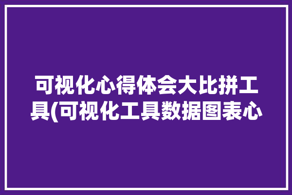 可视化心得体会大比拼工具(可视化工具数据图表心得体会)「可视化总结」