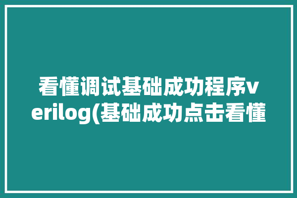 看懂调试基础成功程序verilog(基础成功点击看懂程序)「verilog调试方法」