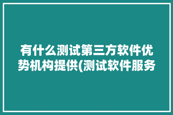 有什么测试第三方软件优势机构提供(测试软件服务机构提供)「软件 第三方测试」