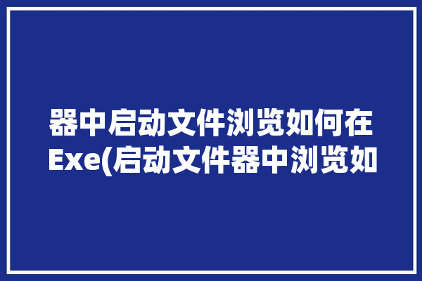 器中启动文件浏览如何在Exe(启动文件器中浏览如何在)「启动器可以访问文档文件夹」