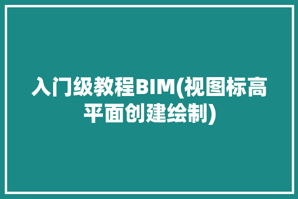 入门级教程BIM(视图标高平面创建绘制)「bim在立面视图创建标高」