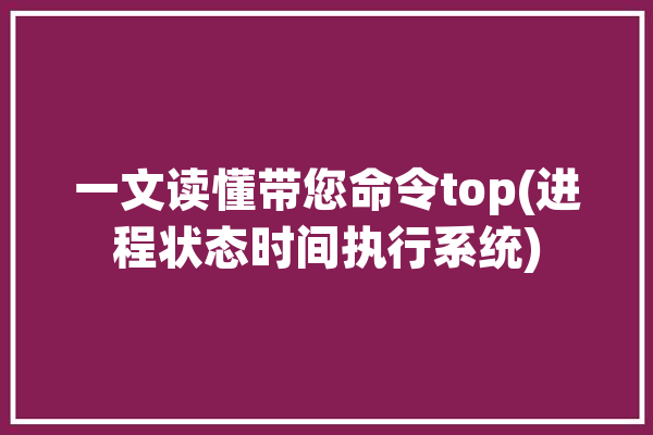 一文读懂带您命令top(进程状态时间执行系统)「进程等待时间和执行时间」