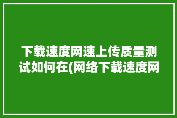 下载速度网速上传质量测试如何在(网络下载速度网速测试终端)「网速测试下载速度快上传速度慢」