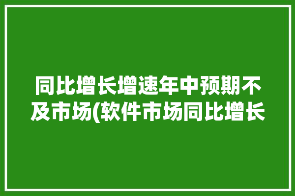 同比增长增速年中预期不及市场(软件市场同比增长增速年中)「同比增长1668%」