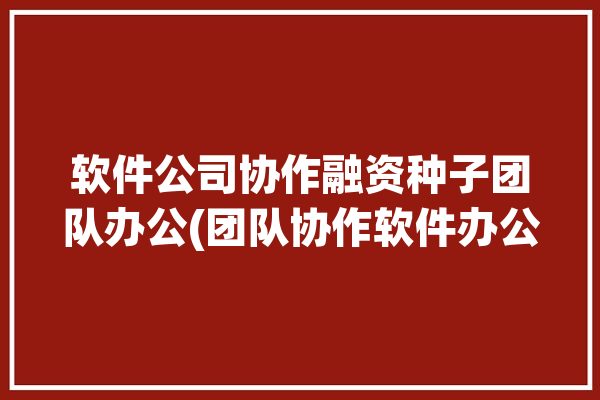 软件公司协作融资种子团队办公(团队协作软件办公成员)「软件合作项目」