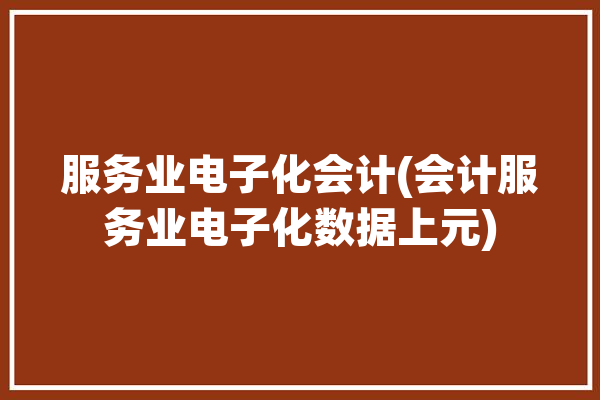 服务业电子化会计(会计服务业电子化数据上元)「服务业会计信息系统结构图」