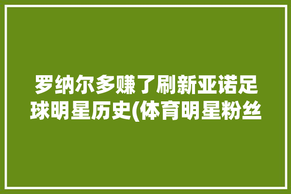 罗纳尔多赚了刷新亚诺足球明星历史(体育明星粉丝社交媒体罗纳尔多)