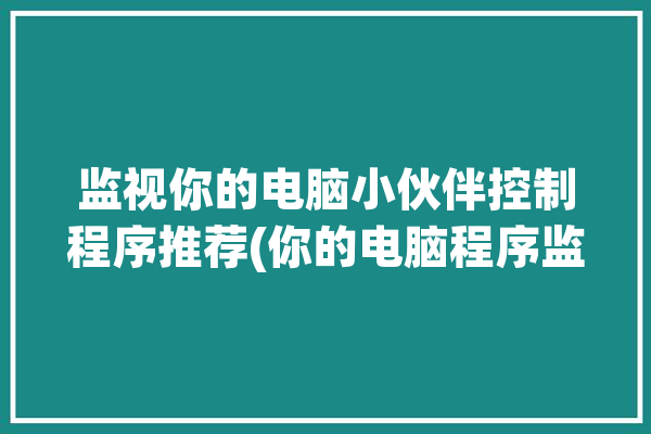 监视你的电脑小伙伴控制程序推荐(你的电脑程序监视控制手机)「监视电脑状态的软件」