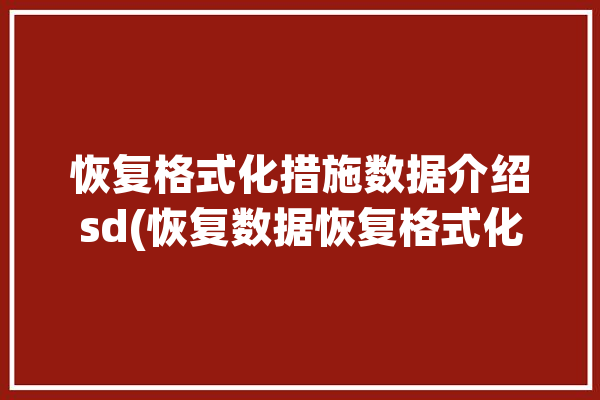 恢复格式化措施数据介绍sd(恢复数据恢复格式化数据文件)「数据恢复 格式化」