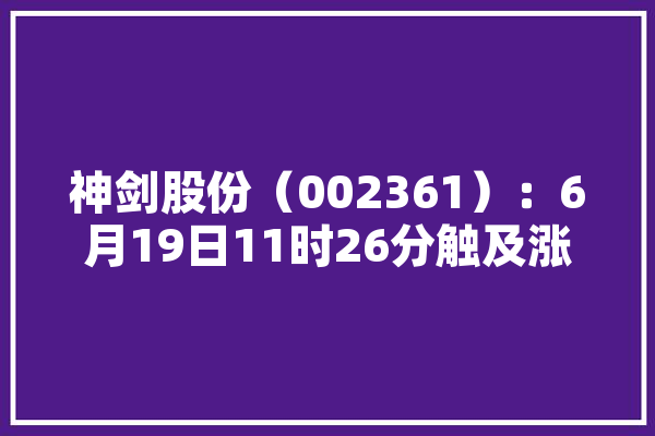 神剑股份（002361）：6月19日11时26分触及涨停板